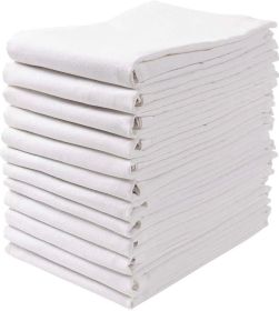 18 Pack Flour Sack Kitchen Dish Towels Lint Free Soft 100% Ring Spun Cotton Large 28x28 inch White