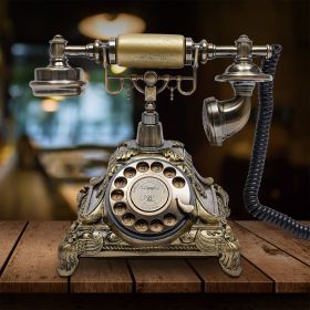 Rotary Dial Phone Vintage Antique Style Telephone Old Fashioned Corded Teleaud No Battery, Telephone Line Connection