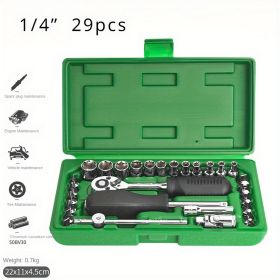 Sleeve sleeve, extended ratchet, quick wrench combination, car repair 29 piece set 10-24mm