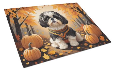 NEW Shih Tzu Fall Glass Cutting Board Decorative Tempered Glass Kitchen Cutting and Serving Board Large Size Chopping Board