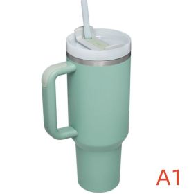 40 oz. With Logo Stainless Steel Thermos Handle Water Glass With Lid And Straw Beer Glass Car Travel Kettle Outdoor Water Bottle (Capacity: 1200ml, Color: A1)