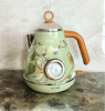 PS3013T   flower painted electric kettle 1.7L retro instrument type dial thermometer water heater 1850W electric kettle fast boiling without BPA