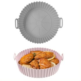 1/2pcs Air Fryer Silicone Pot; Reusable Air Fryer Liners; Silicone Air Fryer Basket; Food Safe Air Fryer Accessories (Color: Pink+Gray)