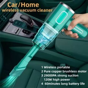 Cordless Hand-Held Vacuum Cleaner Mini Portable Car Auto Home Wireless Handheld Vacuum Cordless (Color: Black)