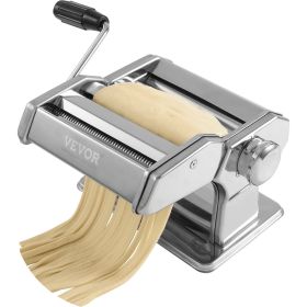 VEVOR Pasta Maker Machine, 9 Adjustable Thickness Settings Noodles Maker, Stainless Steel Noodle Rollers and Cutter, Manual Hand Press (Power Mode: Manually, With or Without Accessory: Yes)