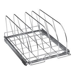 VEVOR Pan and Pot Rack, Expandable Pull Out Under Cabinet Organizer, Cookie Sheet Baking Pans tray Organization, Adjustable Wire Dividers (Number of Layers: Single Layer, Width: 12.5 inch)