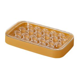 22 Grids custom logo BPA Free Stackable Easy Release silicone ice cube mold box with Ice Scoop (Color: Yellow)