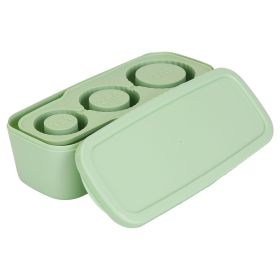 Ice Cube Tray Fit For 20OZ/30OZ/40OZ Stanley Cup Easy Release Silicone Hallow Cylinder Tumbler Ice Cube Mold With Lid And Bin for Iced Juice Whiskey C (Color: Green)