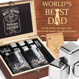 Stainless Steel Whiskey Glasses Stones Set (Color: To Dad)