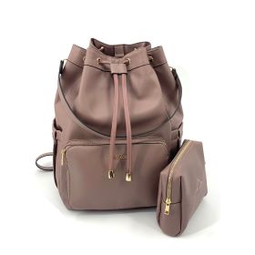 The DARA tennis & pickleball bag is made from a Saffiano vegan leather with an easily accessible interior pocket (Color: mauve)