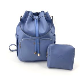 The DARA tennis & pickleball bag is made from a Saffiano vegan leather with an easily accessible interior pocket (Color: periwinkle)