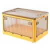 Foldable Storage Bins with Lid 4 Doors Collapsible Stackable Closet Organizer Containers with Lock 4Pcs Wheels