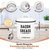 46 oz grease collection with strainer and metal spoon - Large enamel oil tank lid, cooking oil seasoning storage tank